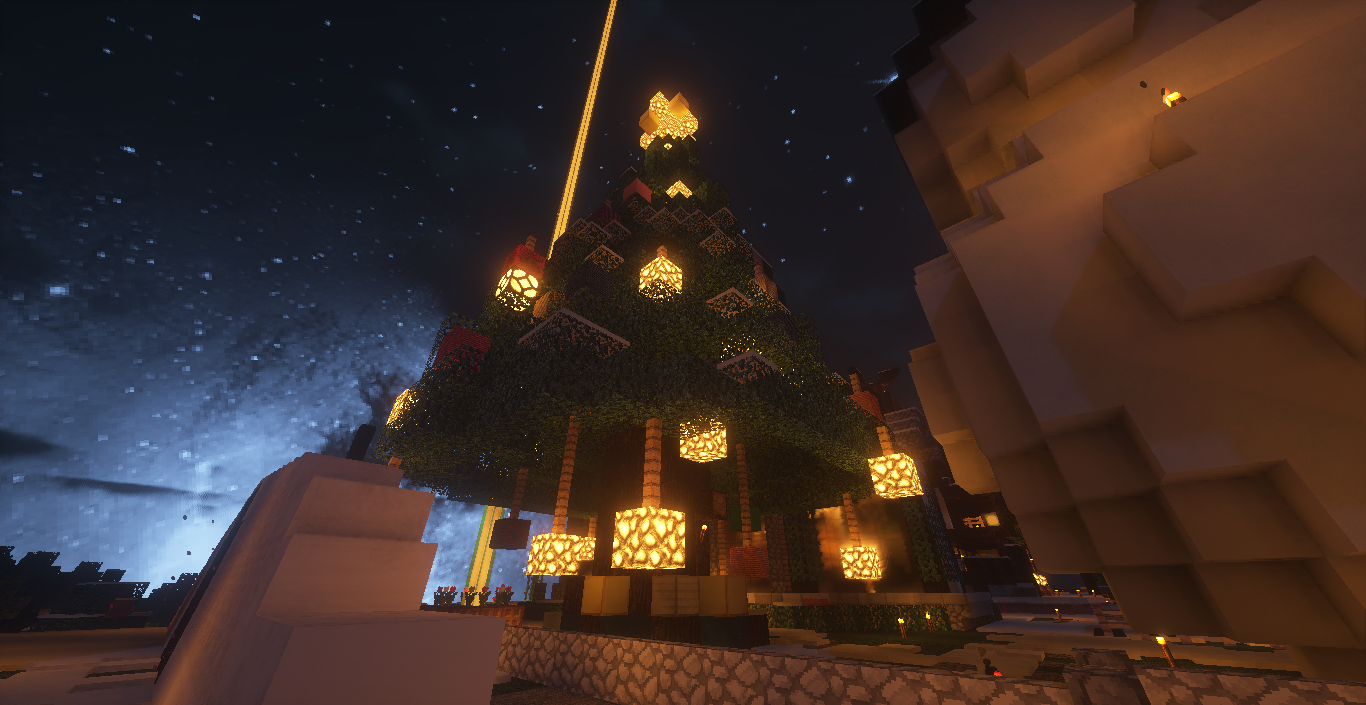 夜晚的圣诞树